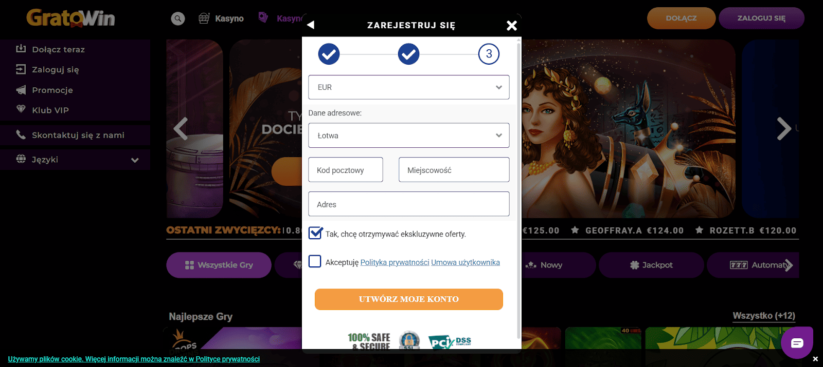UTWÓRZ MOJE KONTO