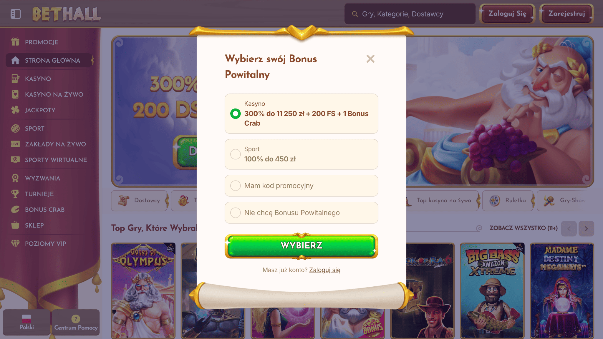 bethall online rejestracja 1