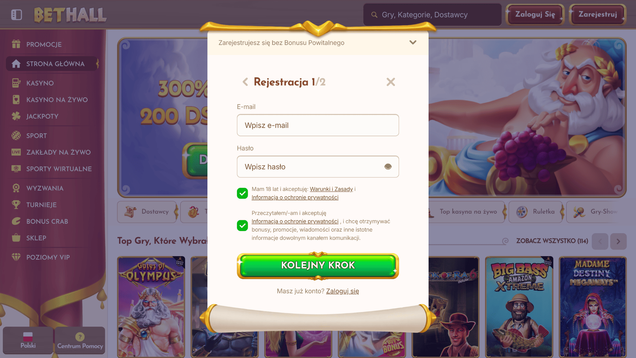 bethall online rejestracja 2
