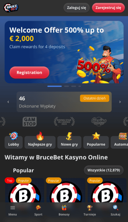 bruce bet casino bonus za depozyt rejestracja krok 1