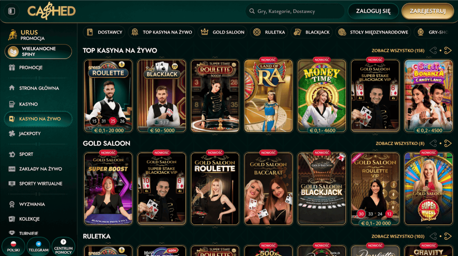 cashed casino gry live