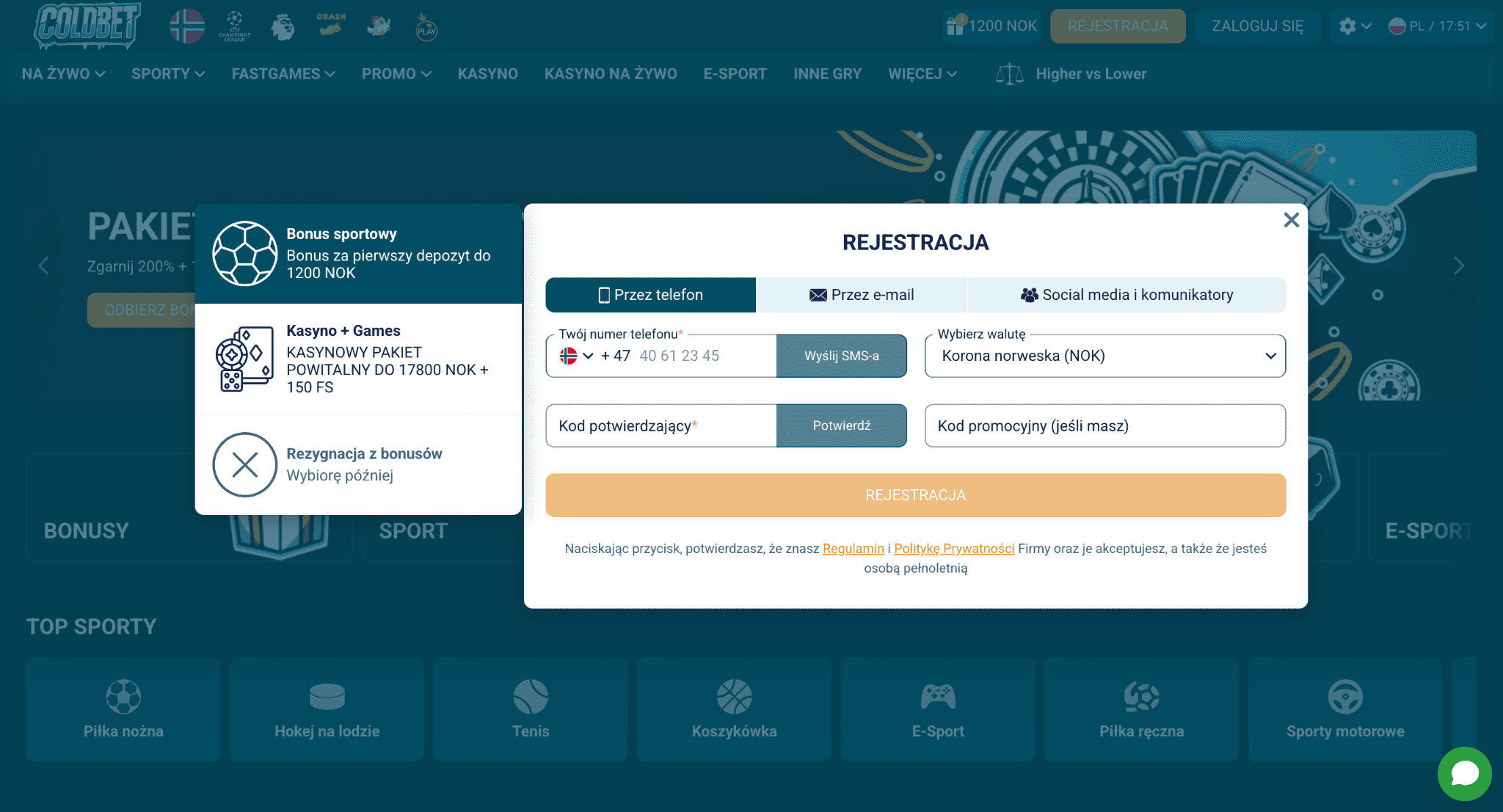coldbet online rejestracja 1