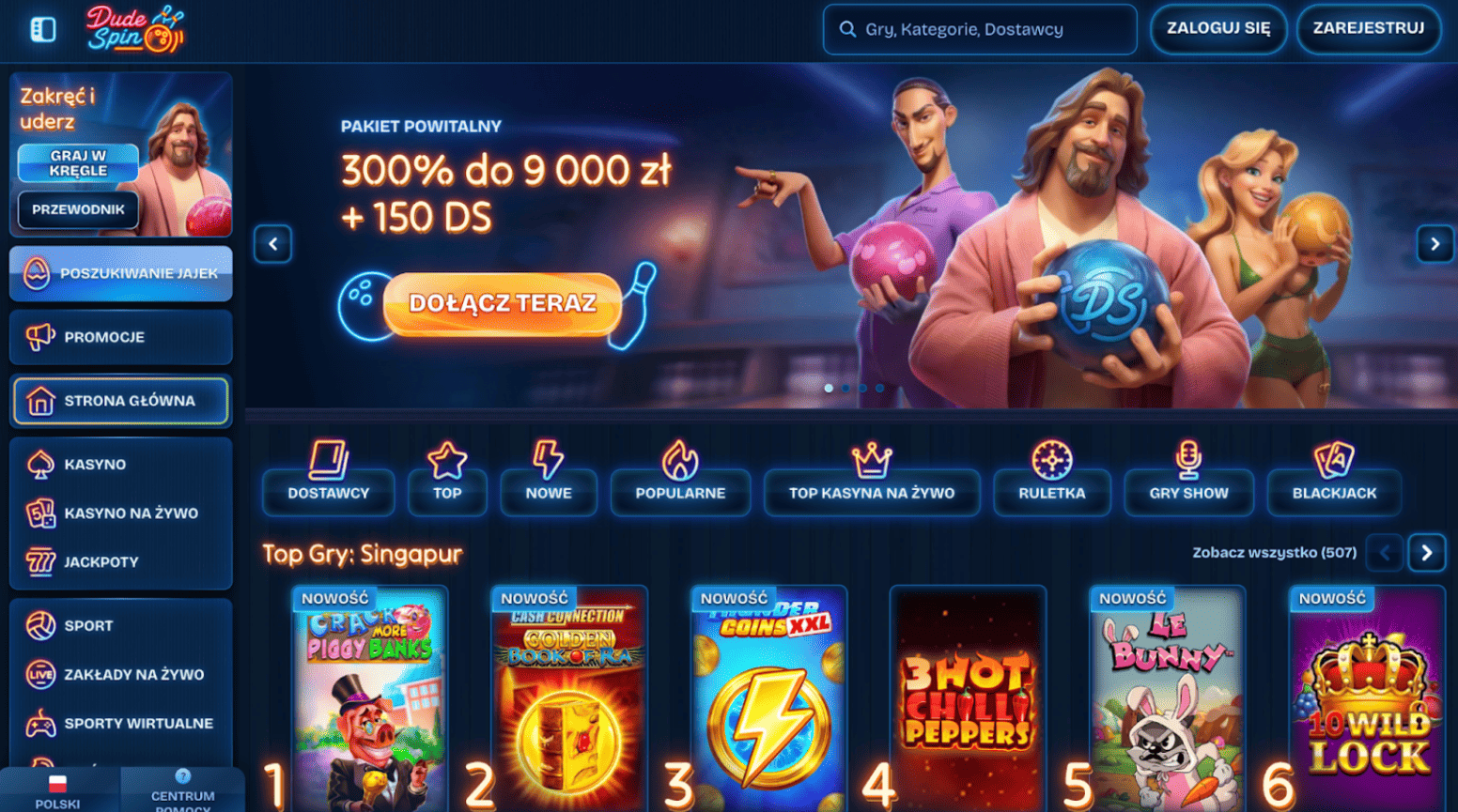 dudespin casino rejestracja krok 1