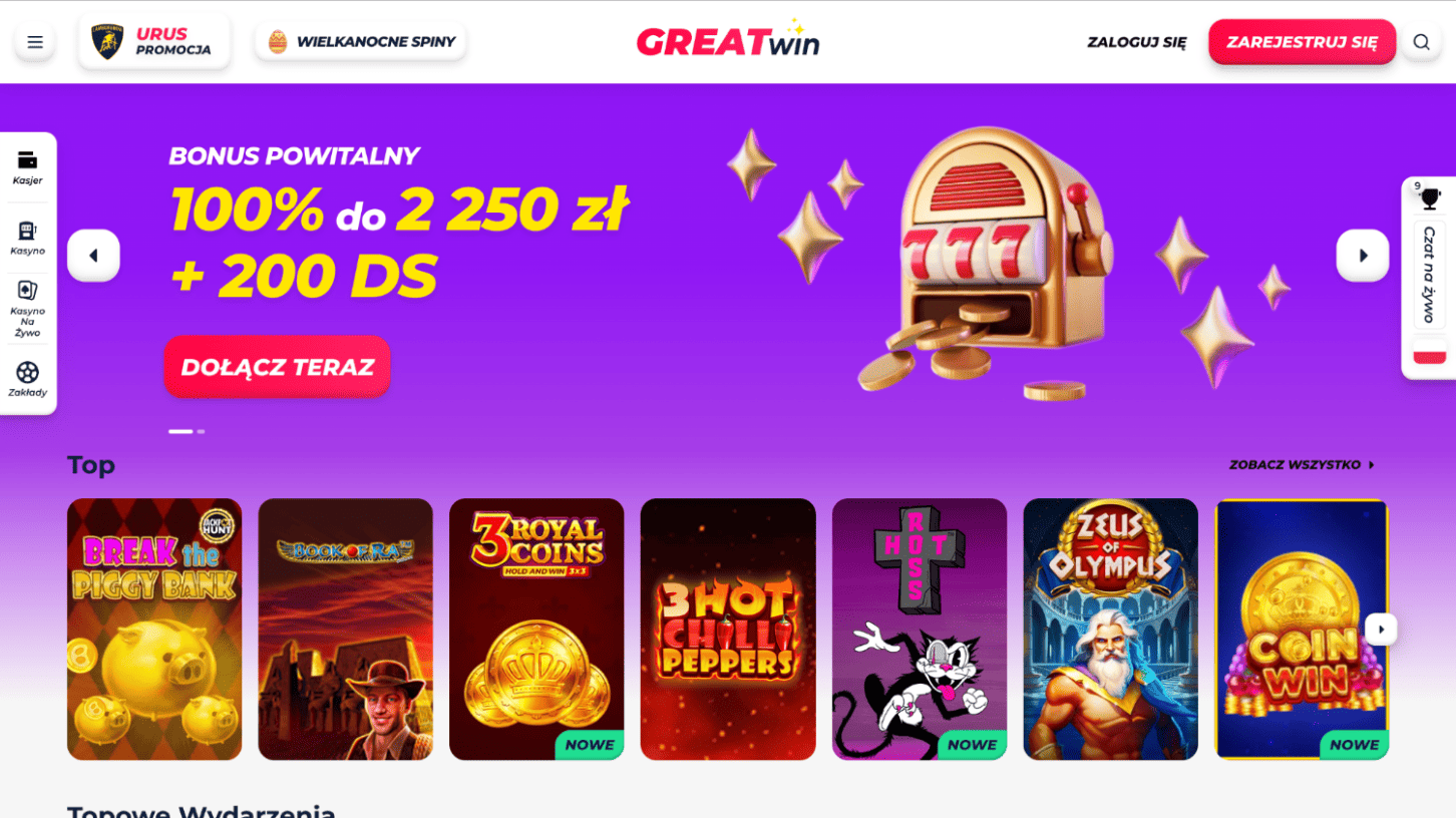 greatwin casino rejestracja krok 1