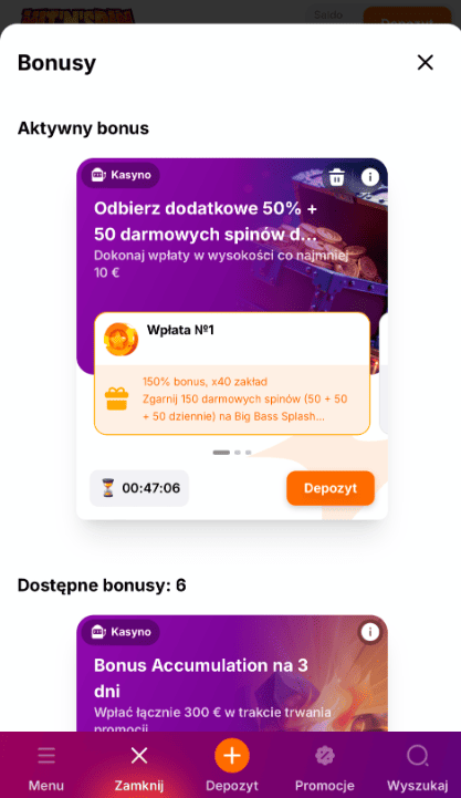 hitnspin rejestracja krok 4