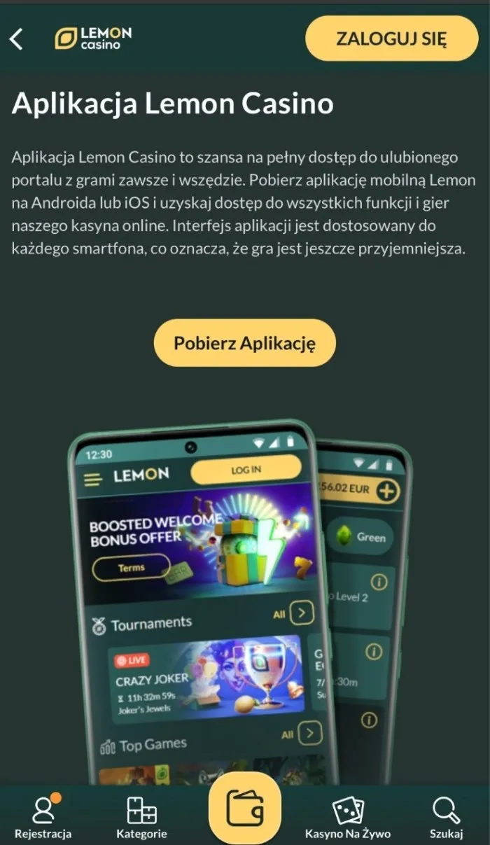 lemon casino aplikacja