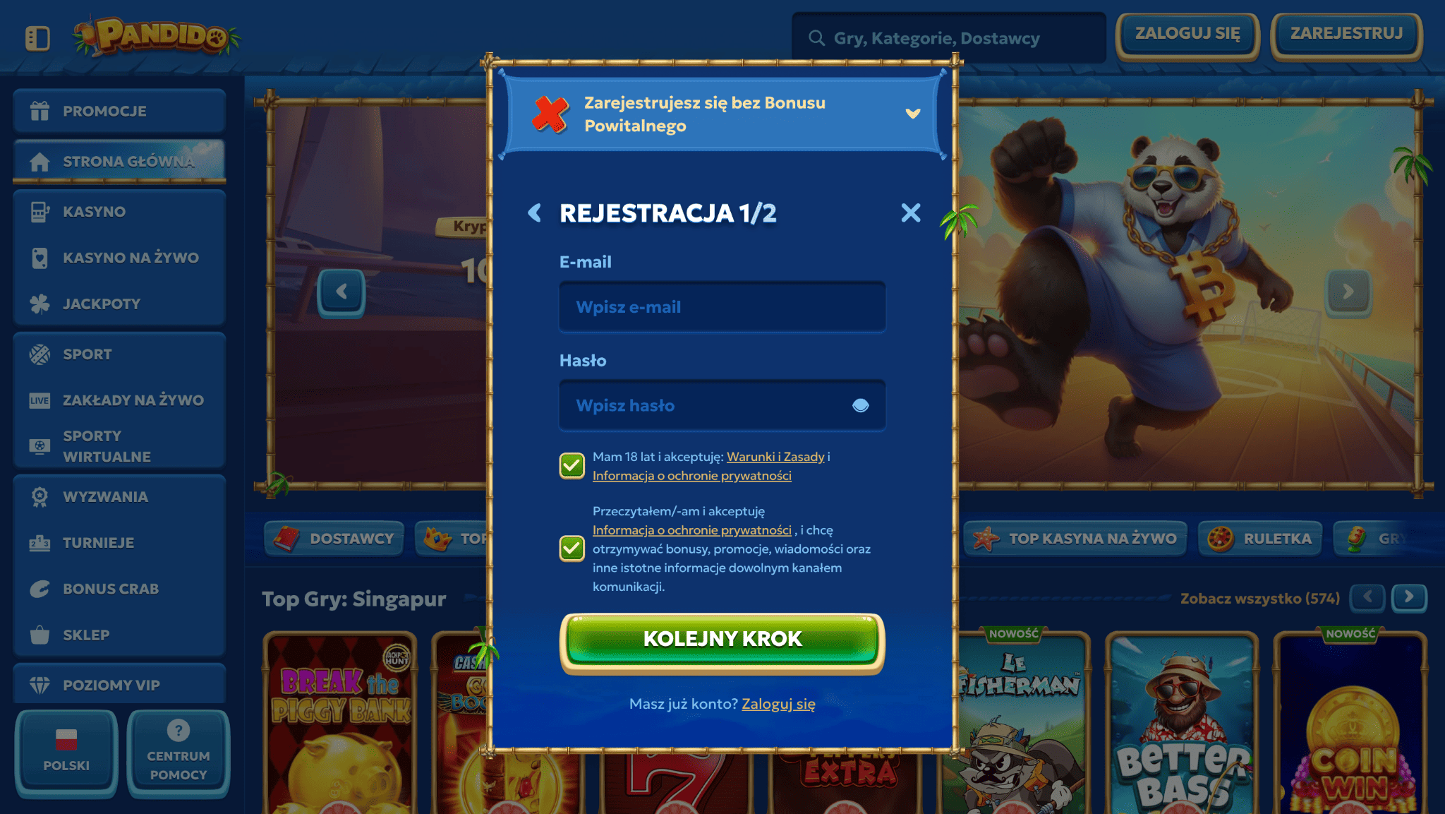 pandido online rejestracja 2