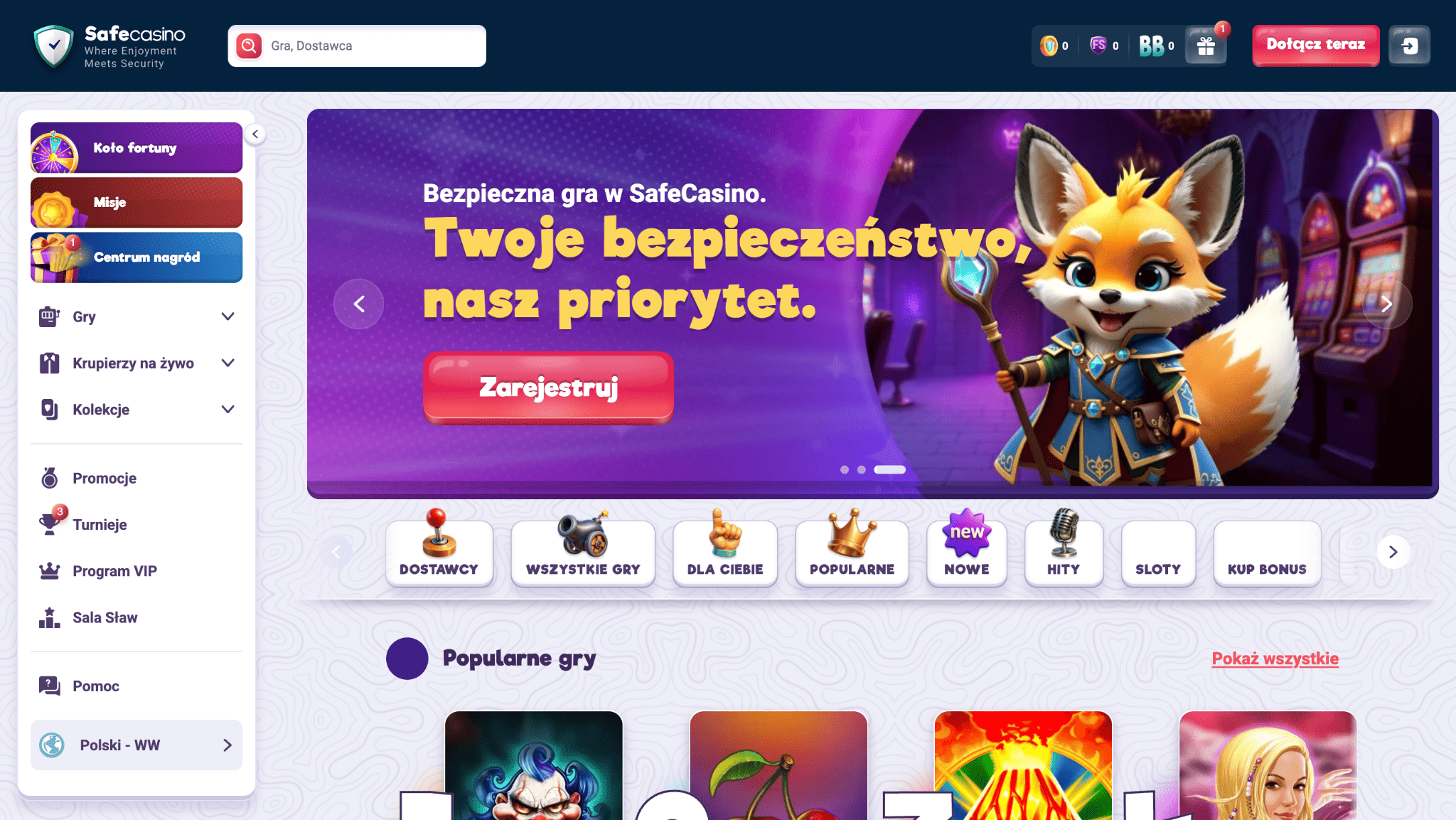 pierwsze wrażenie o safecasino