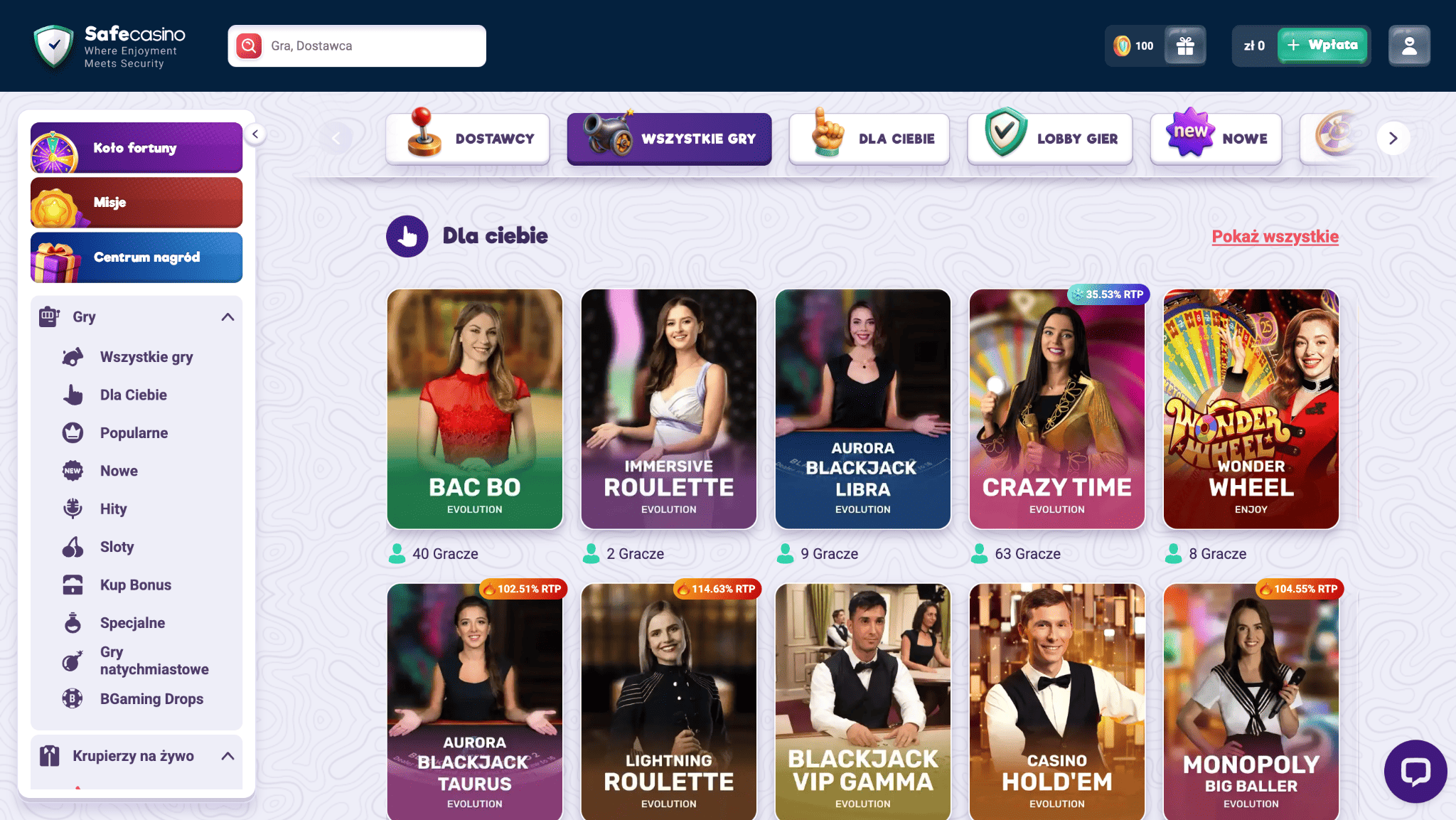 safecasino gry na zywo