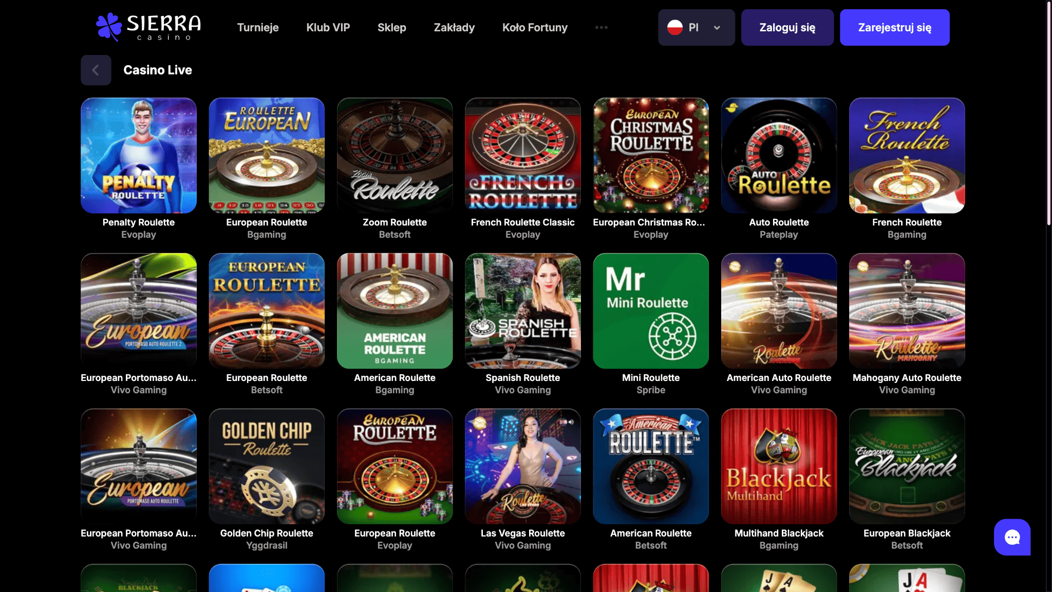 sierra live casino