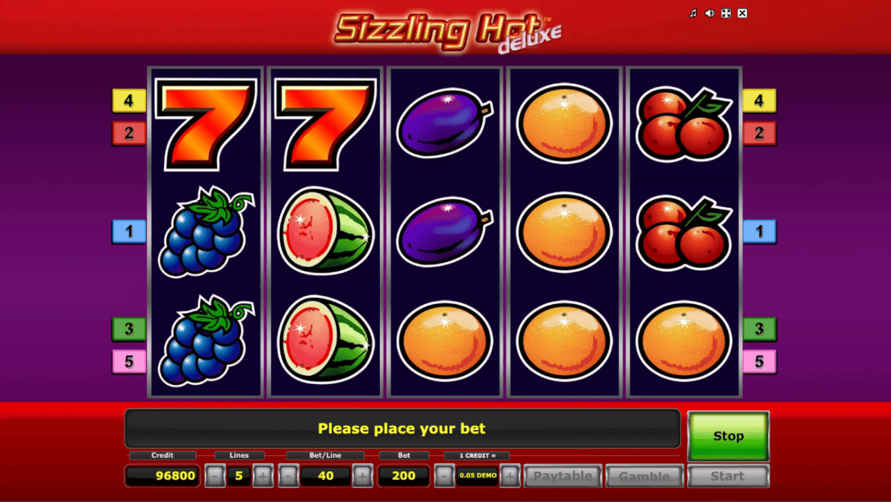 sizzling hot deluxe slot
