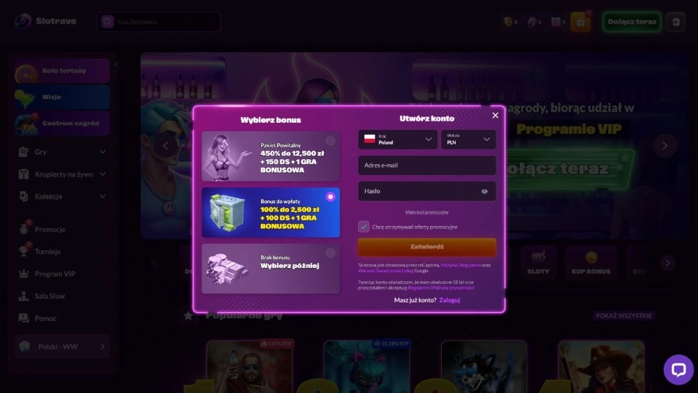 slotrave casino rejestracja