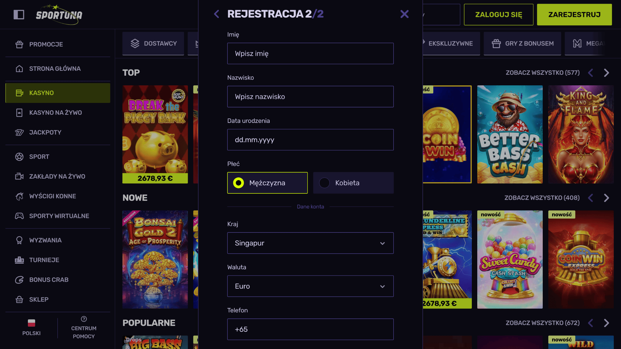 sportuna online rejestracja 3