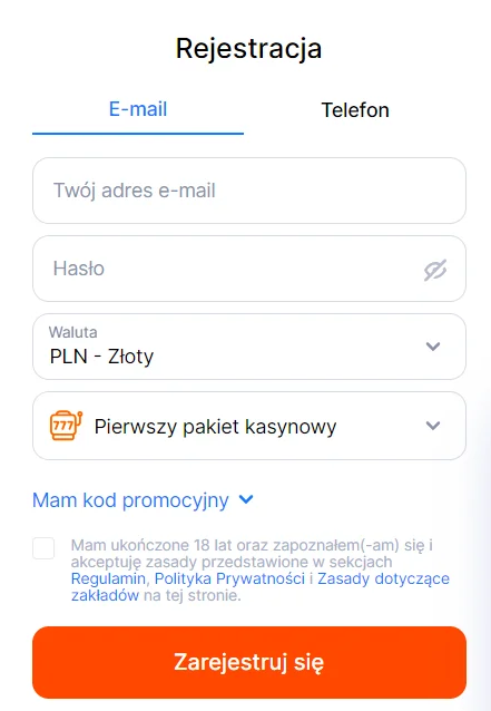 vulkan bet rejestracja