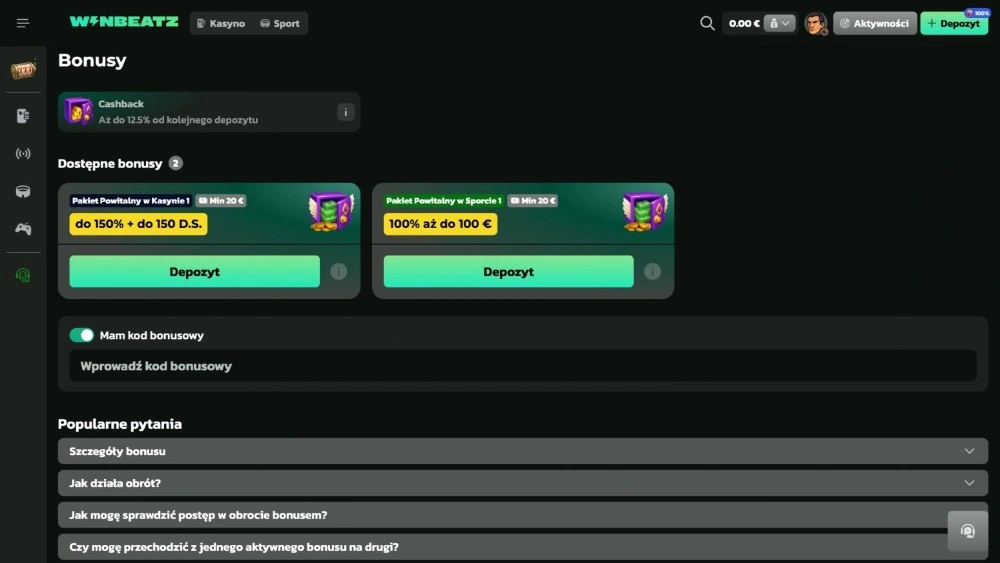 winbeatz casino kod promocyjny
