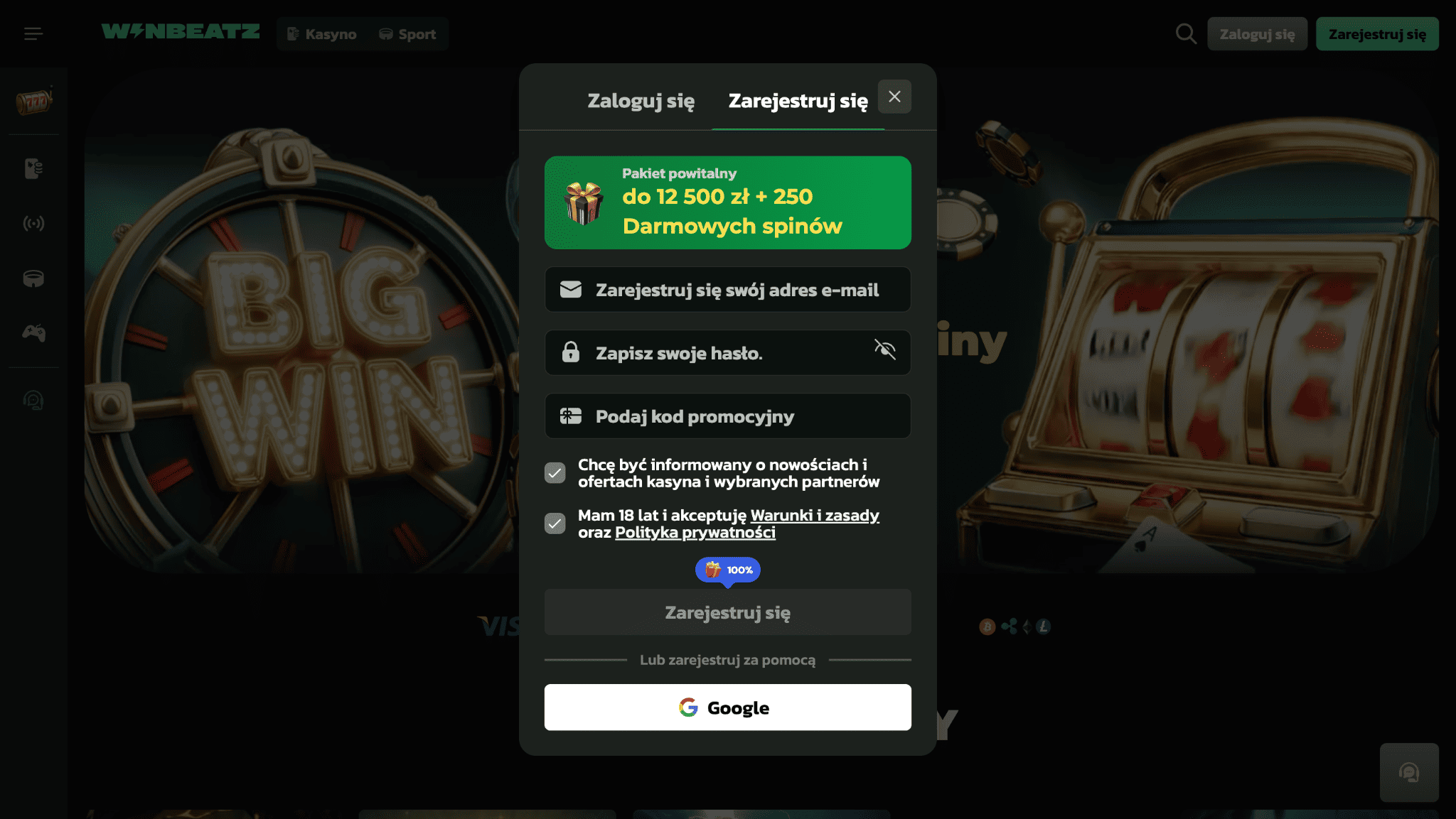 winbeatz online rejestracja 1