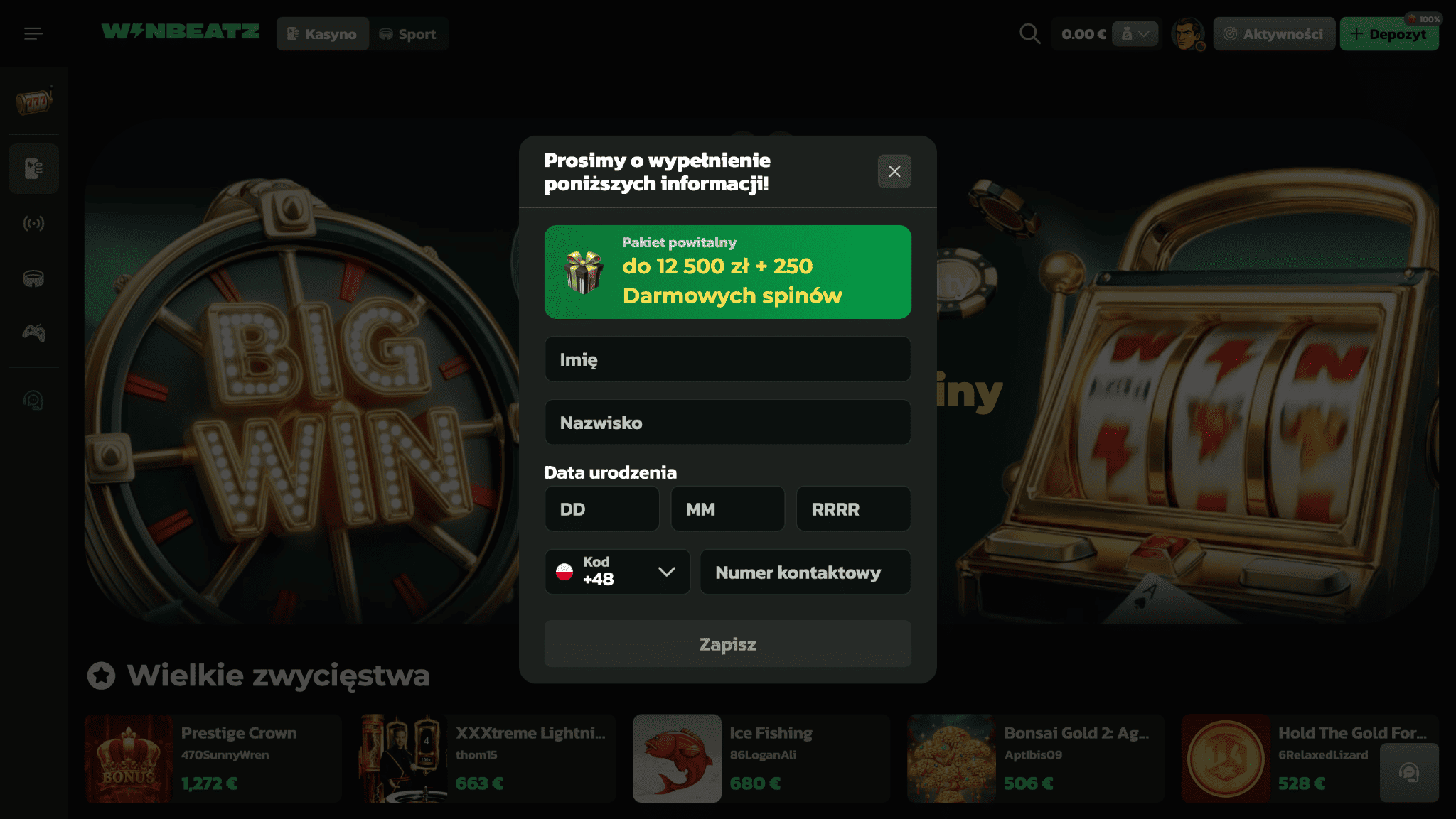 winbeatz online rejestracja 2
