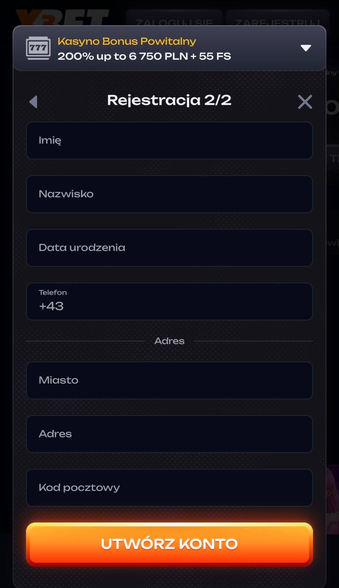 x3bet rejestracja 2