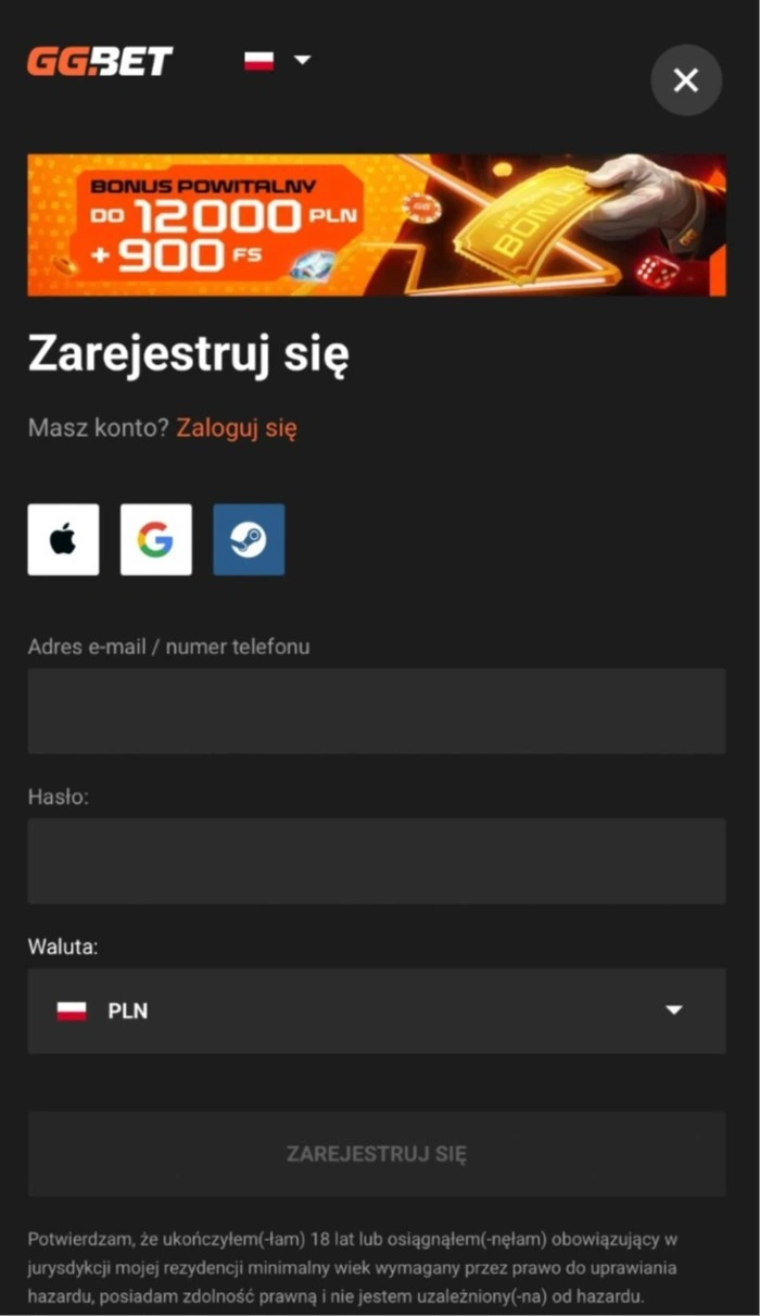 zarejestruj się ggbet
